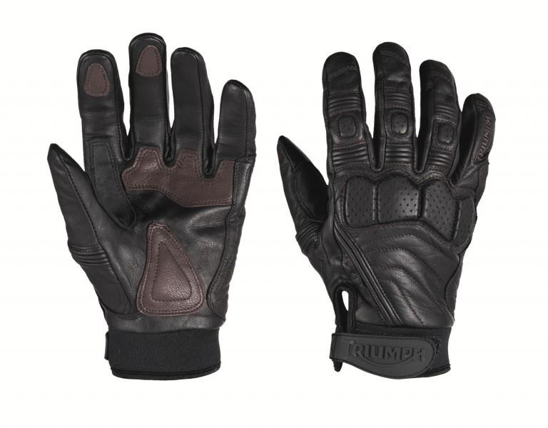 New triumph black leather kirkby gloves, size large, part #mgvs13032-l