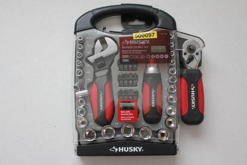 Husky stubby combination wrench and socket set (45-piece) 532 135 new