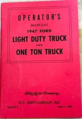 1947 ford truck owner's manual