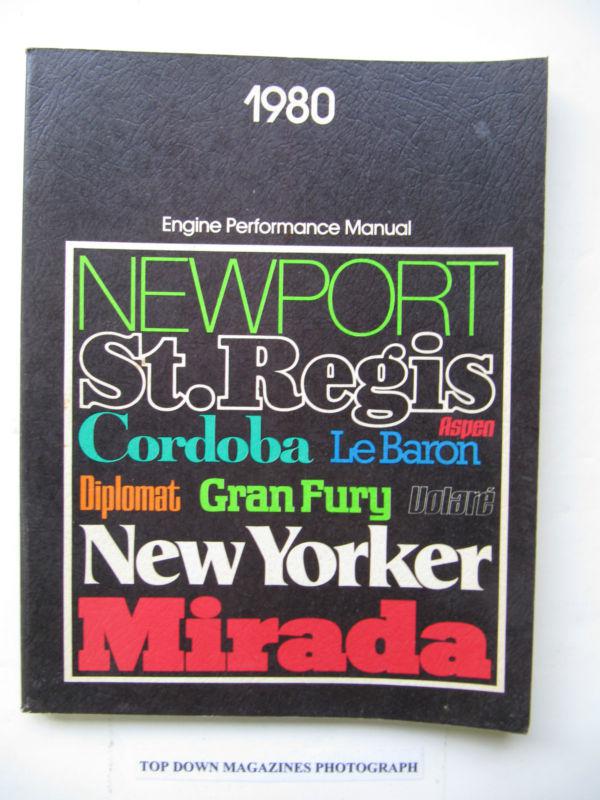 Chrysler 1980 engine performance manual