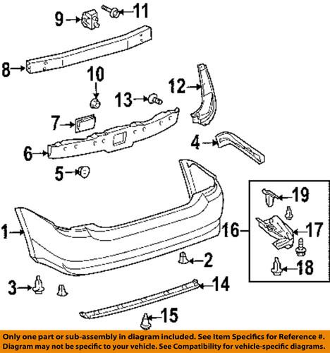 Toyota oem 5257547011 rear bumper-retainer