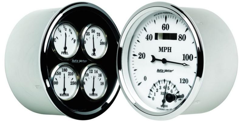 Auto meter 1203 old tyme white ii quad gauge/tach/speedo kit