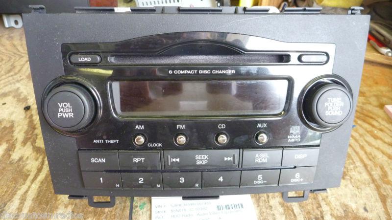 07-09 honda crv radio 6 disc cd mp3 wma player & code 39100-swa-a004 *