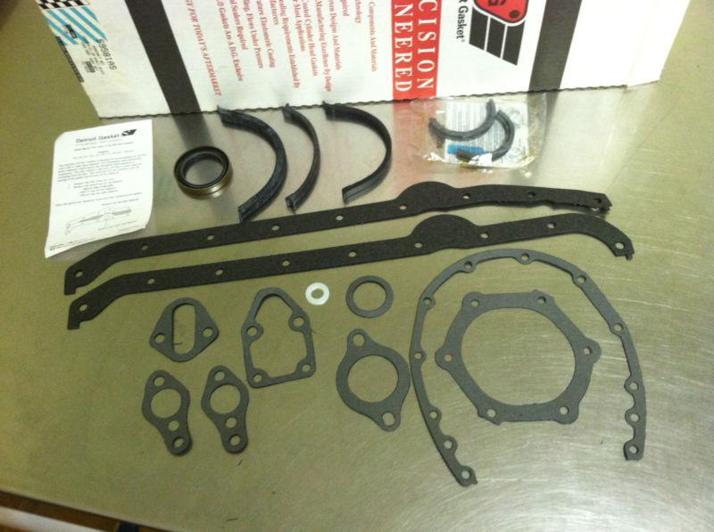 Chevrolet marine sbc 283 305 350 lower engine gasket set mercruiser omc indmar