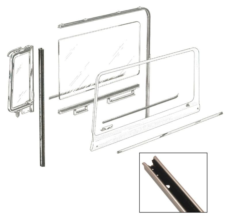 1955-1956 ford car front door division bar glass run