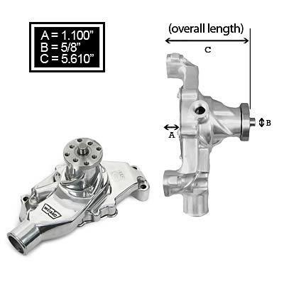 Weiand action plus mechanical water pump 9208p chevy sbc 327 350 383 high-volume