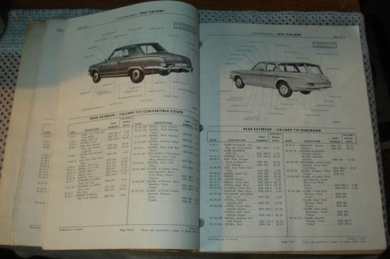 Purchase 1963 PLYMOUTH CHRYSLER DODGE COLLISION PARTS BOOK ORIGINAL