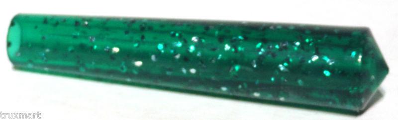 Toggle switch covers(5) green glitter long cone end plastic for peterbilt 77-04