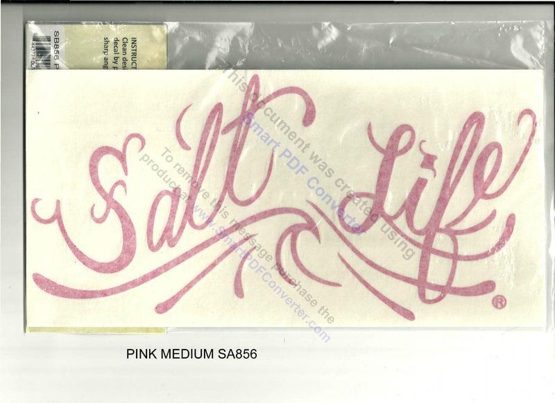 Salt life decal- o.g. pink