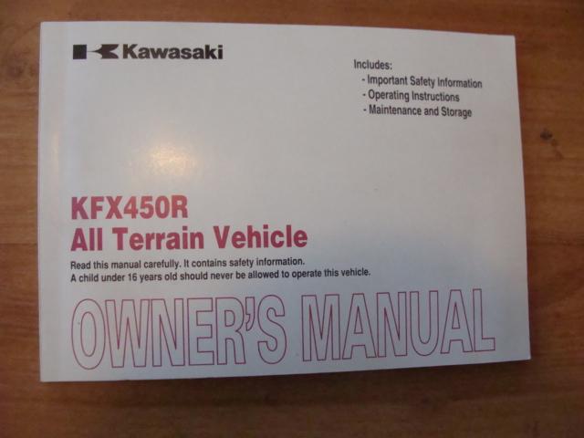 Kawasaki kfx 450 owners manual 08-13