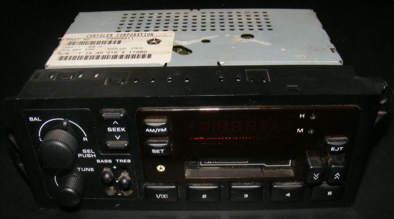 Chrysler p4608511 oem factory radio / cassette tape player~ras ja~black~rare