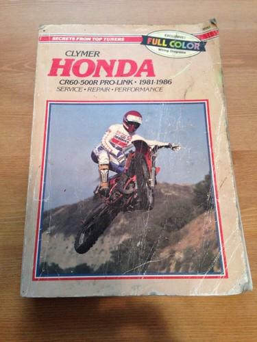 Clymer honda cr60 500r pro-link 1981-1986 service repair performance book