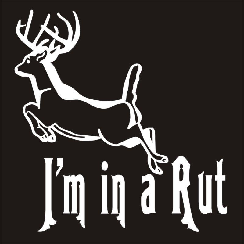 Running whitetail buck in a rut vinyl decal