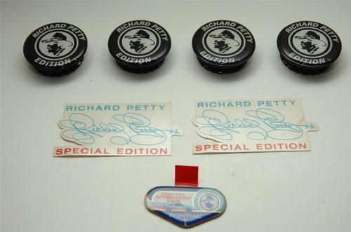 Richard petty 1992 pontiac grand prix center caps 2 decklid trunk dash decals 