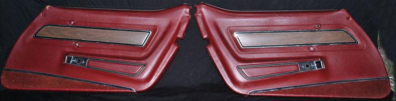 1973 1975 1975 corvette deluxe door panels oxblood deluxe - used