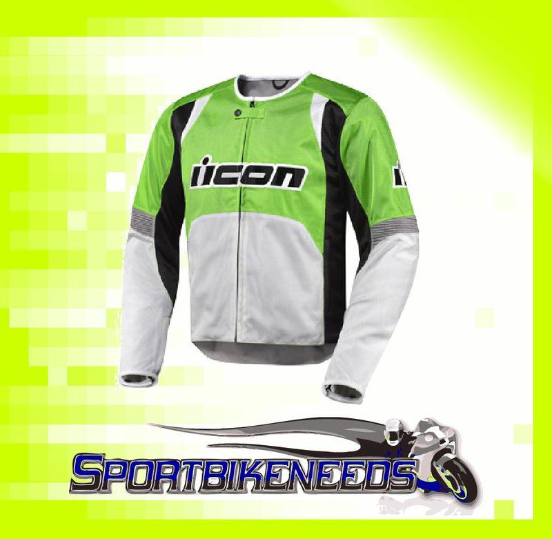 Icon overlord nylon jacket textile green grey x-large xl 