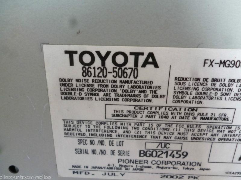 01-05 Lexus LS430 Pioneer Premium 6 Disc Cd Cassette Radio 86120-50670 *, US $323.75, image 3