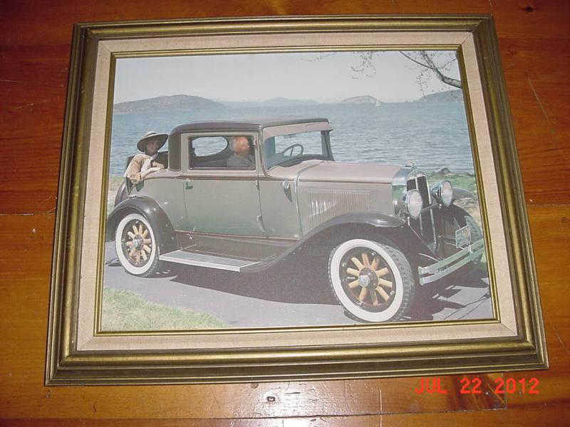 1930 pontiac wood framed on canvas print by litho usa 1988 