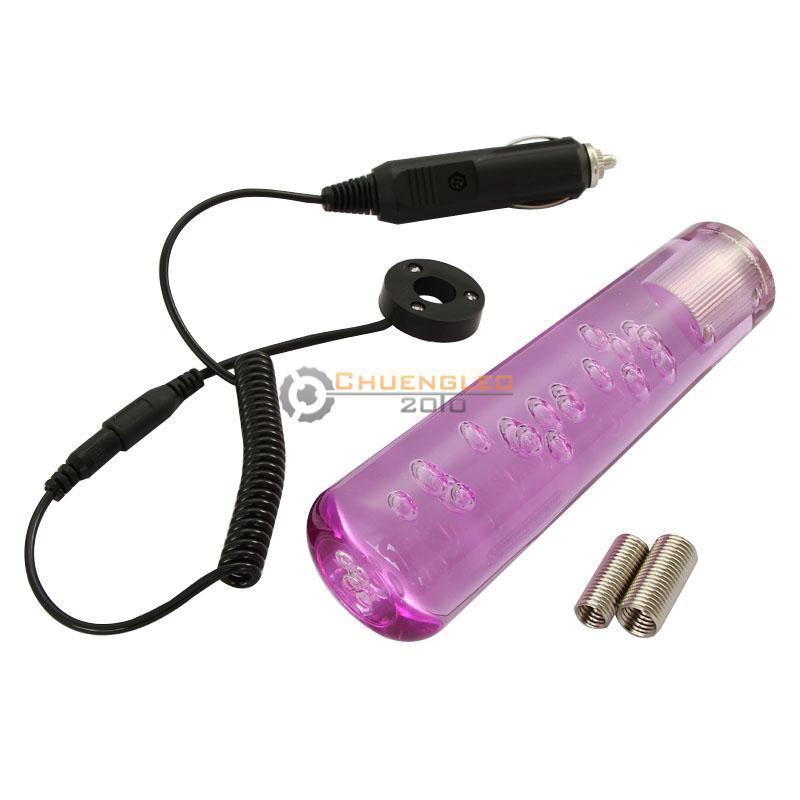 1x purple universal 150mm crystal bubble gear shift knob shifter stick manual 