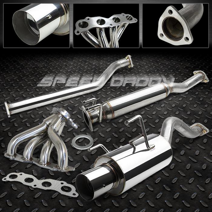 Buy 4" MUFFLER TIP CATBACK/CAT BACK+HEADER EXHAUST 0206 ACURA RSX DC5