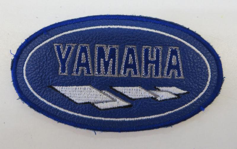Yamaha embroidered on leather sew-on patch, 4.25" x 2.25", new
