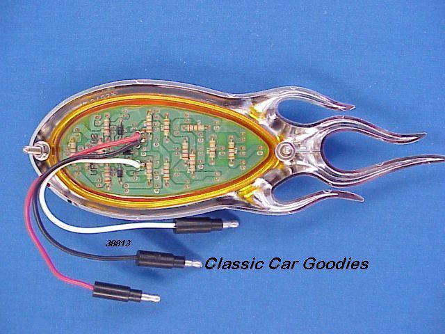 1938-1939 Ford Tail Lights (2) Amber Led. Chrome Flames 12V, US $69.99, image 3