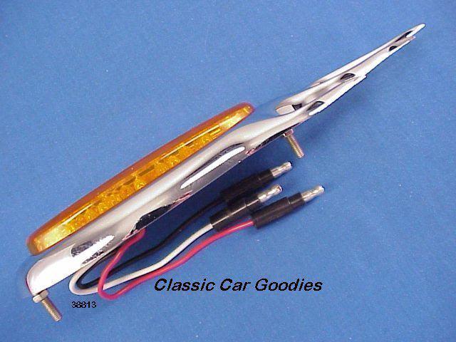 1938-1939 Ford Tail Lights (2) Amber Led. Chrome Flames 12V, US $69.99, image 4