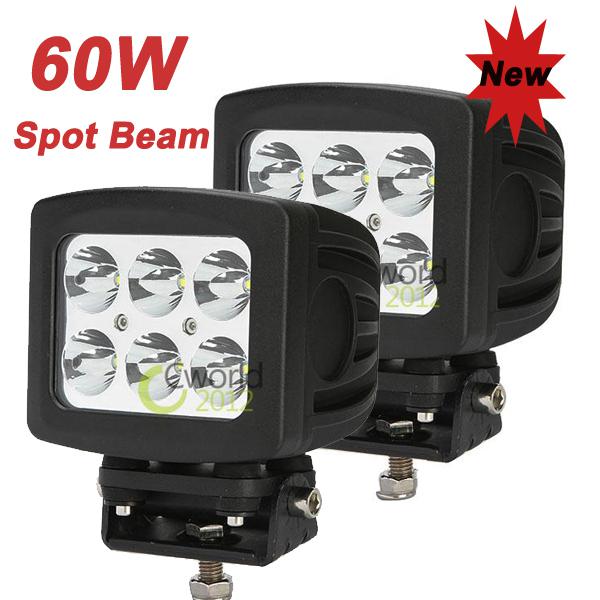 2pcs 60w cree led work light spot beam offroads truck lamp sec-kill 27w/36w/48w