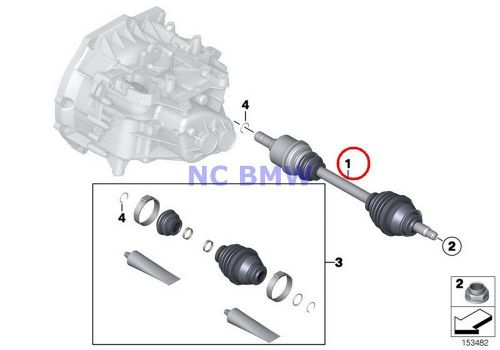 Bmw mini genuine axle shaft assembly (output shaft) left r55 r55n r56 r56n 473