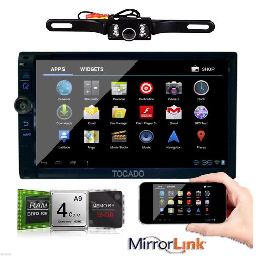 Tocado camera+android 4.4 7" car dvd player gps wifi quad core mirror-link 3g bt