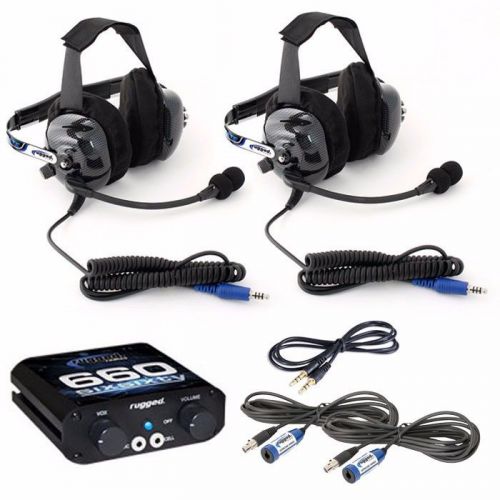 2 seat 660 intercom kit w/ ultimate offroad headsets - rugged radios in-car comm