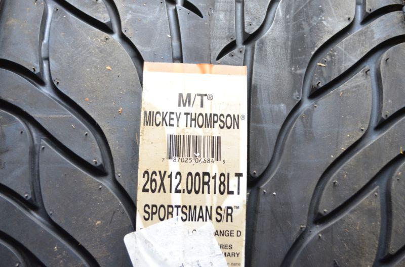 2 new 26 x 12.00 r 18 mickey thompson sportsman s/r tires