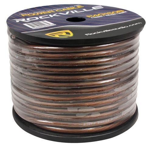 Rockville r4g150b 4 awg gauge 150 foot black car amp power or ground wire spool