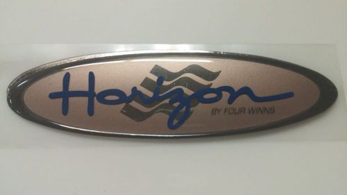 Pair four winns horizon gold silver blue foam filled raised boat decal