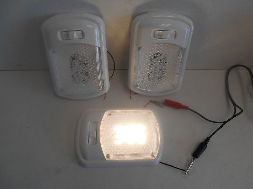 3 single led interior lights gustafson 12v dc (#l9513) rv/ trailer/ camper