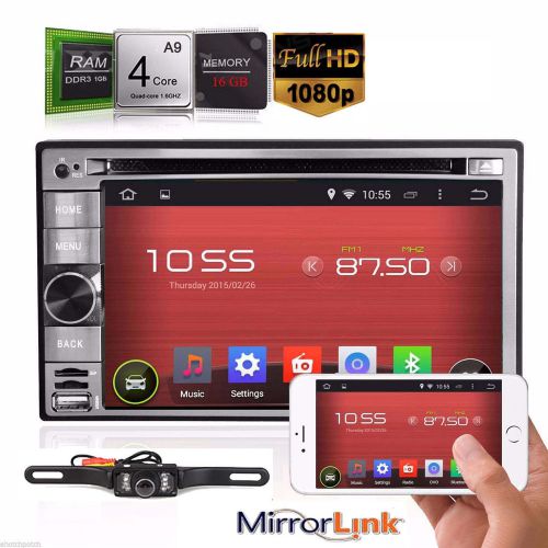 Android 4.4 quad core 6.2" gps car dvd player radio bt wifi mirror link +camera