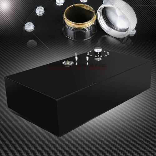 17 gallon top-feed black coated aluminum gas fuel cell tank/2" sump+level sender