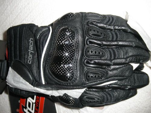 New with tags cortech black/black accelerator 2 motorcycle gloves xs