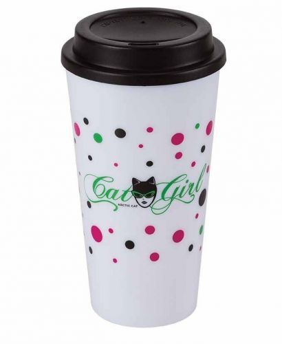 Arctic cat oem cat girl white tumbler~closeout