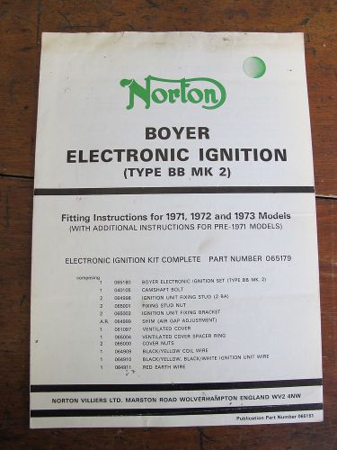 Buy Norton Boyer Electronic Ignition Type BB MK 2 1971 1972 1973 Wiring