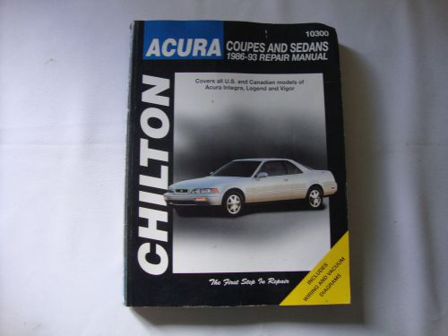 Chilton's 1986-1993 acura integra, legend, vigor repair manual 10300
