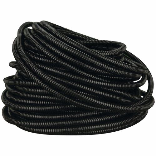 New high quality 1/4&#034; split loom wire tubing 100 feet in black ribbed design