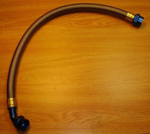 An -12 braided steel hose 27 1/2" w/ str &amp; 45 degree fittings nascar late model