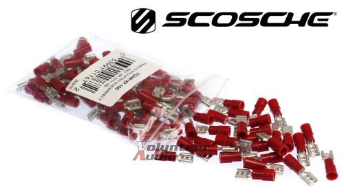 Scosche nylon female spade quick disconnect red 22-18 gauge 0.187&#034; 100 pcs/bag