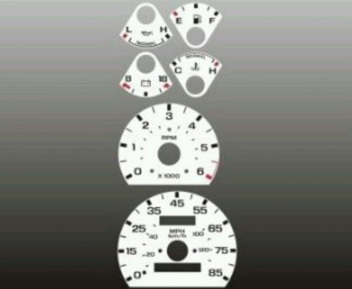 1989-92 ford ranger/ bronco ii white face guages overlay