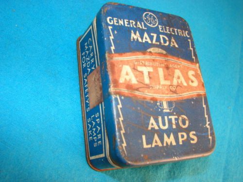 General electric mazda headlamp bulb empty tin 1930&#039;s? 6 volt