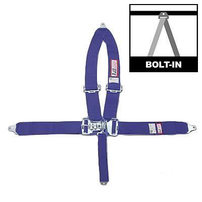 Rjs 50502-16-233 harness complete latch v-type bolt-in roll bar mount blue ea