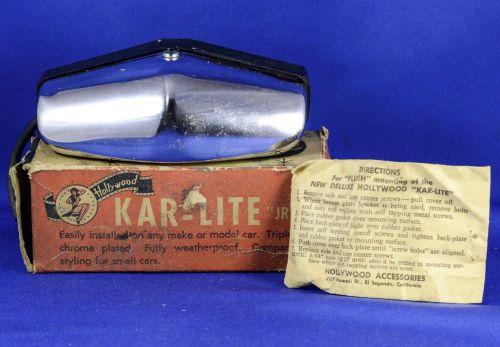 Vintage hollywood kar-lite &#034;jr&#034; d52 12v license plate light in box
