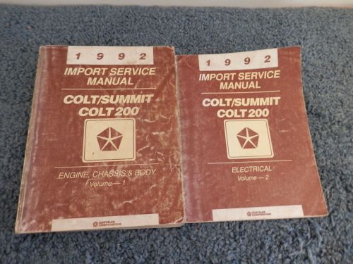 1992 import service manuals volume 1&amp;2 colt/summit colt 200 engine electrical