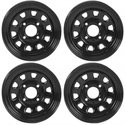 4 atv/utv wheels set 12in itp delta steel black 4/137 4+3 ter